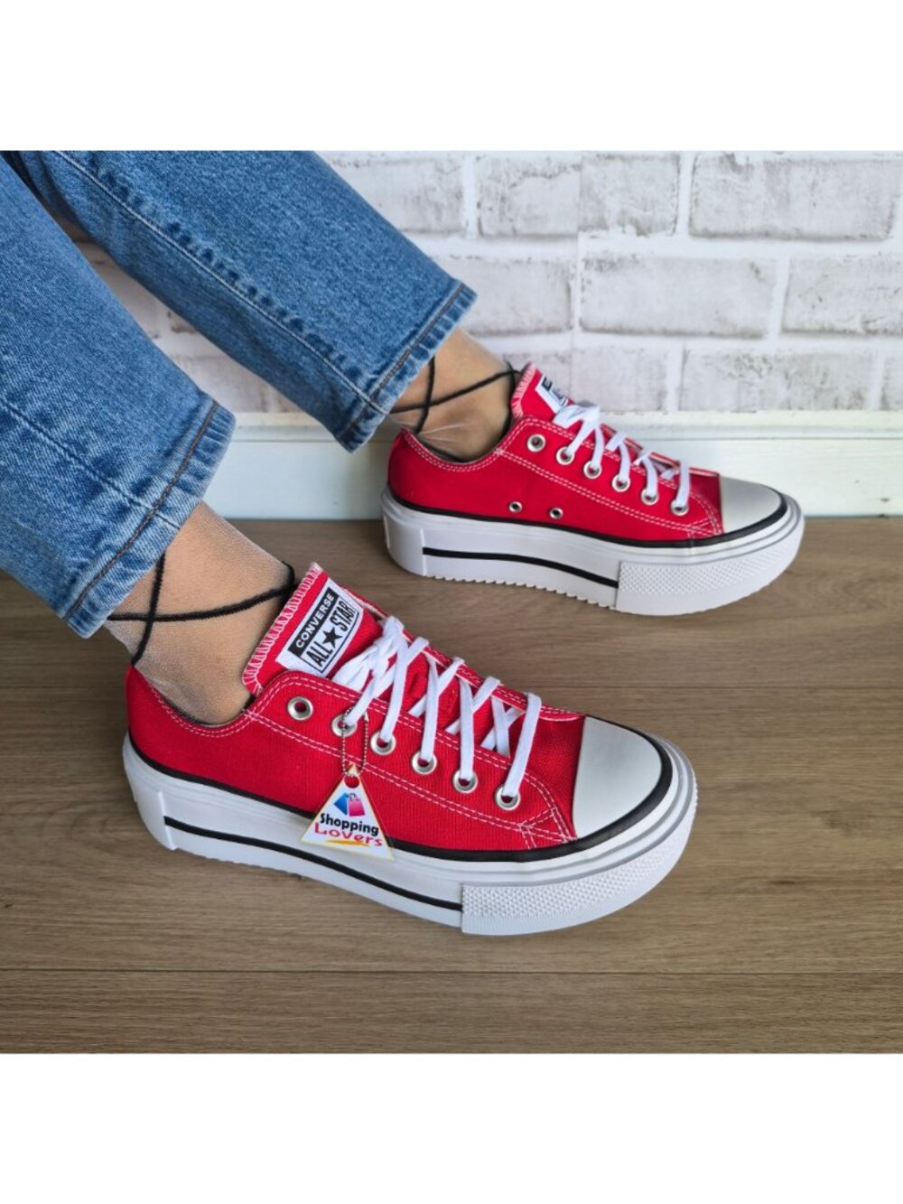 ⭐Converse Lift Double Stack Platform Low Sz 11 Womens Shoes Sneakers Red A16515C - Picture 3 of 12
